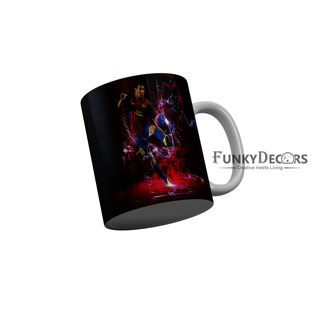 FunkyDecors Lionel Messi Football Ceramic Coffee Mug