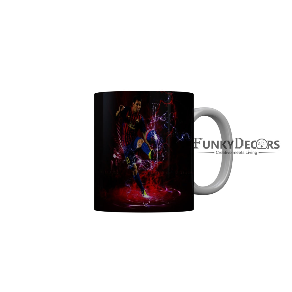 FunkyDecors Lionel Messi Football Ceramic Coffee Mug