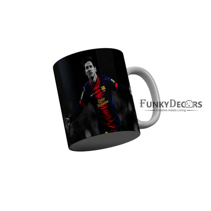 FunkyDecors Lionel Messi Football Ceramic Coffee Mug