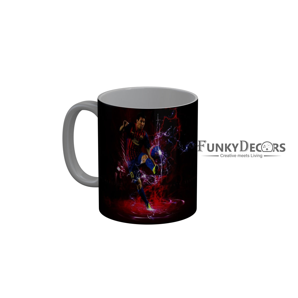 FunkyDecors Lionel Messi Football Ceramic Coffee Mug