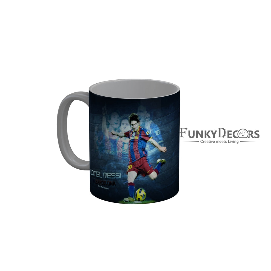 FunkyDecors Lionel Messi Football Ceramic Coffee Mug