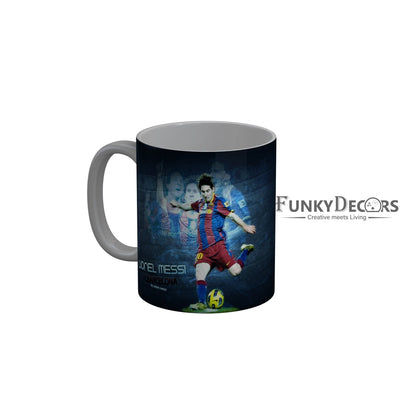FunkyDecors Lionel Messi Football Ceramic Coffee Mug
