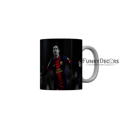 FunkyDecors Lionel Messi Football Ceramic Coffee Mug