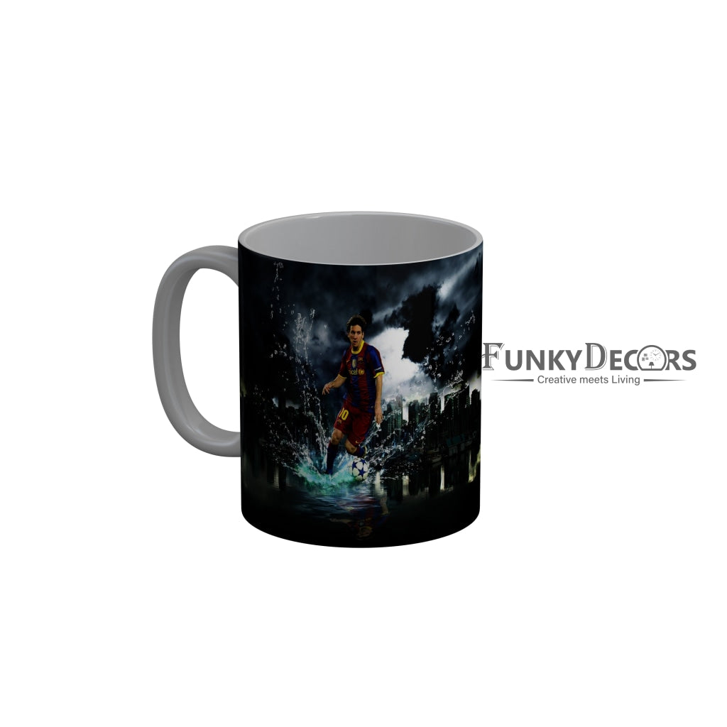 FunkyDecors Lionel Messi Football Ceramic Coffee Mug