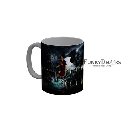 FunkyDecors Lionel Messi Football Ceramic Coffee Mug