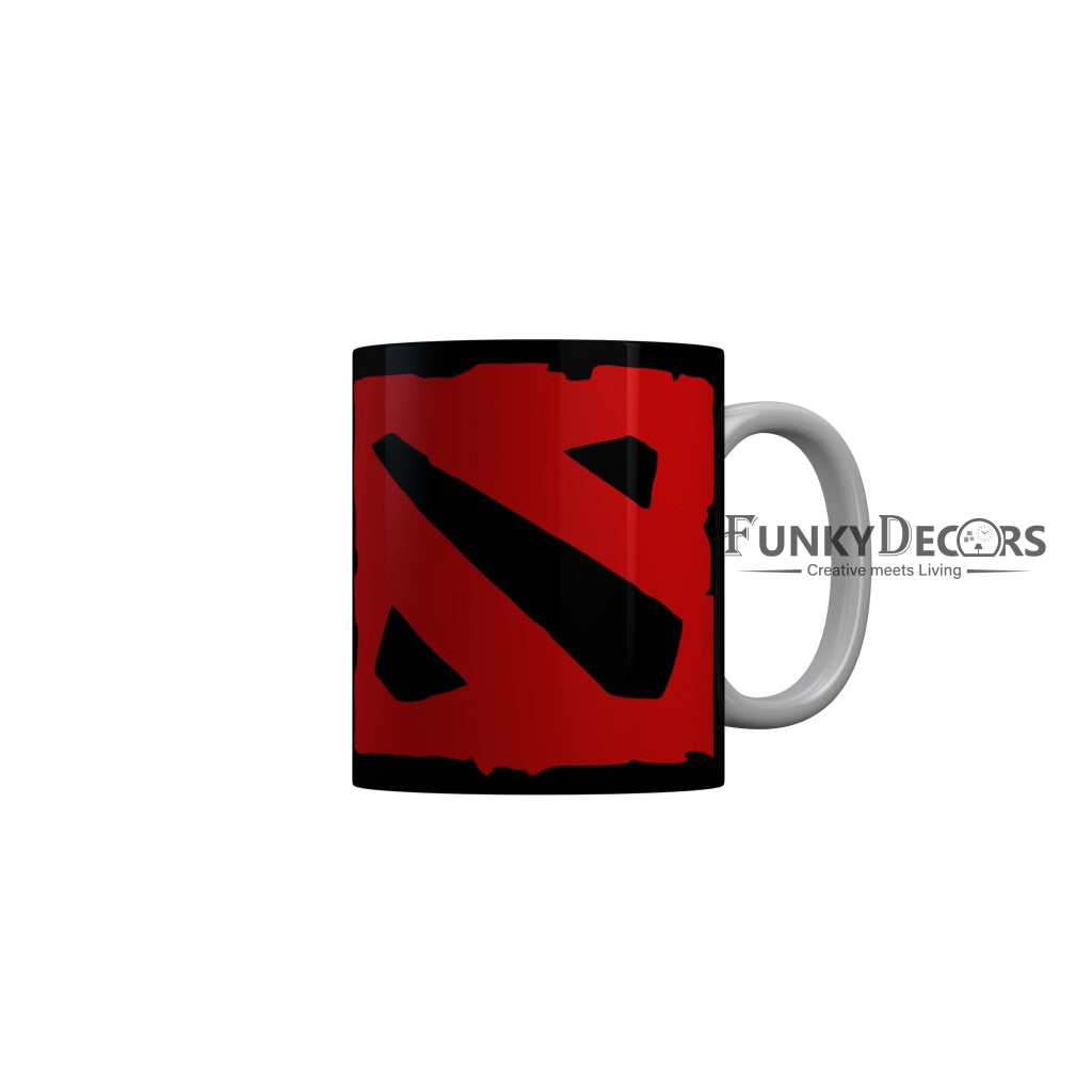 FunkyDecors Logo Black Ceramic Coffee Mug, 350 ml