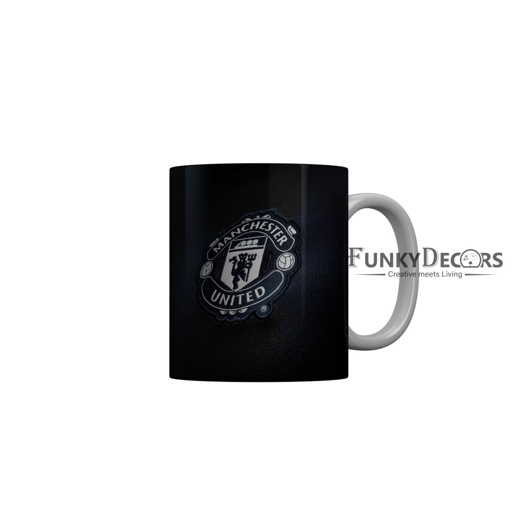 FunkyDecors Manchester United Football Black Ceramic Coffee Mug
