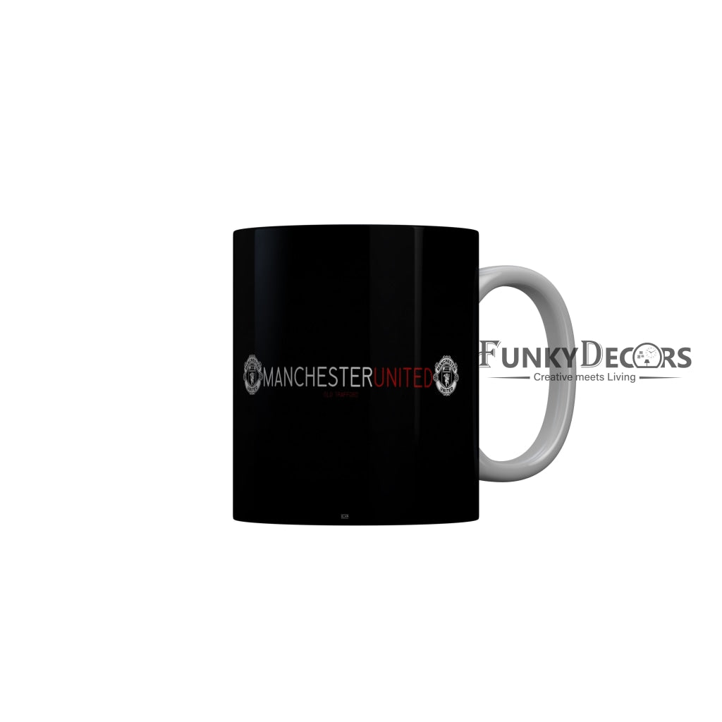 FunkyDecors Manchester United Football Black Ceramic Coffee Mug
