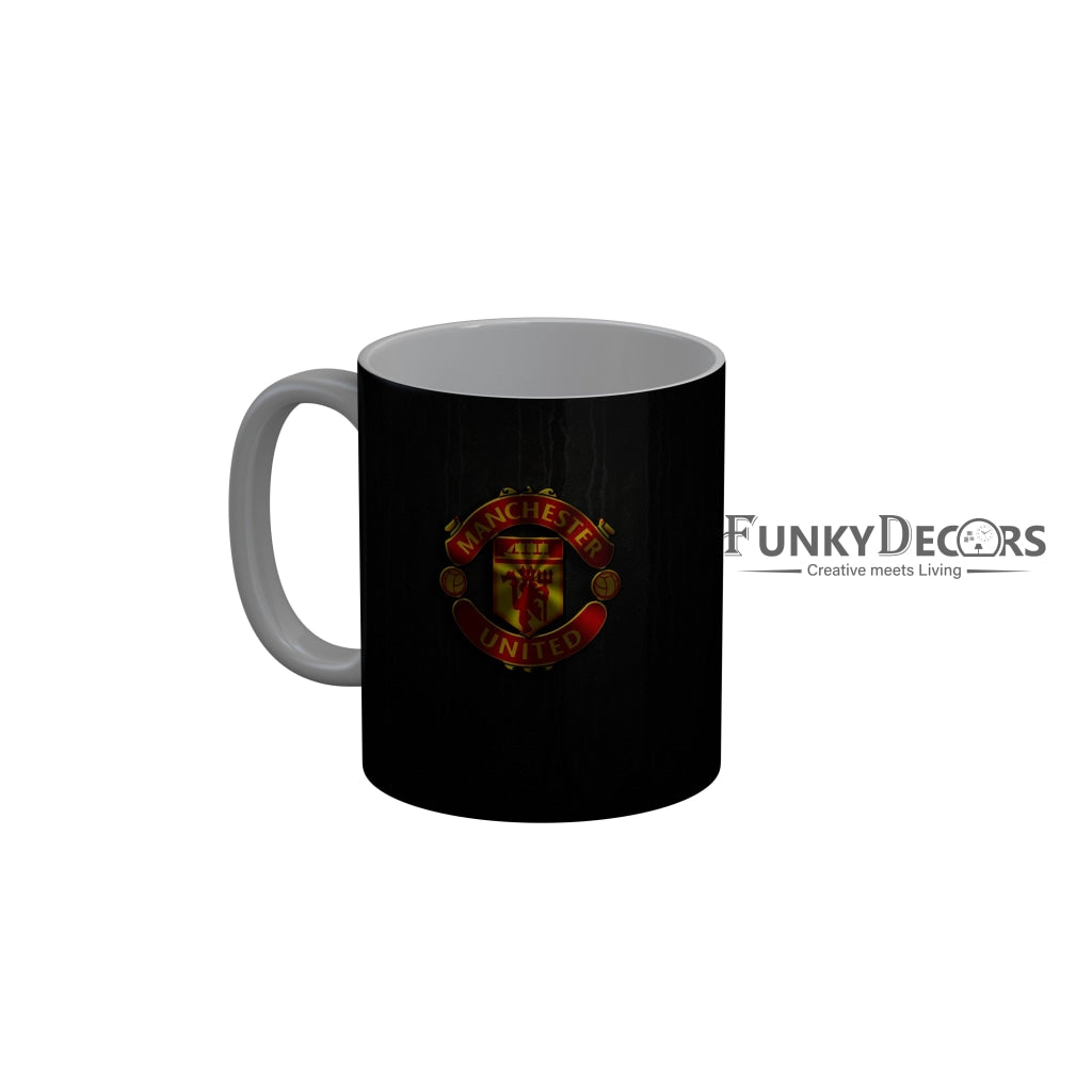 FunkyDecors Manchester United Football Black Ceramic Coffee Mug