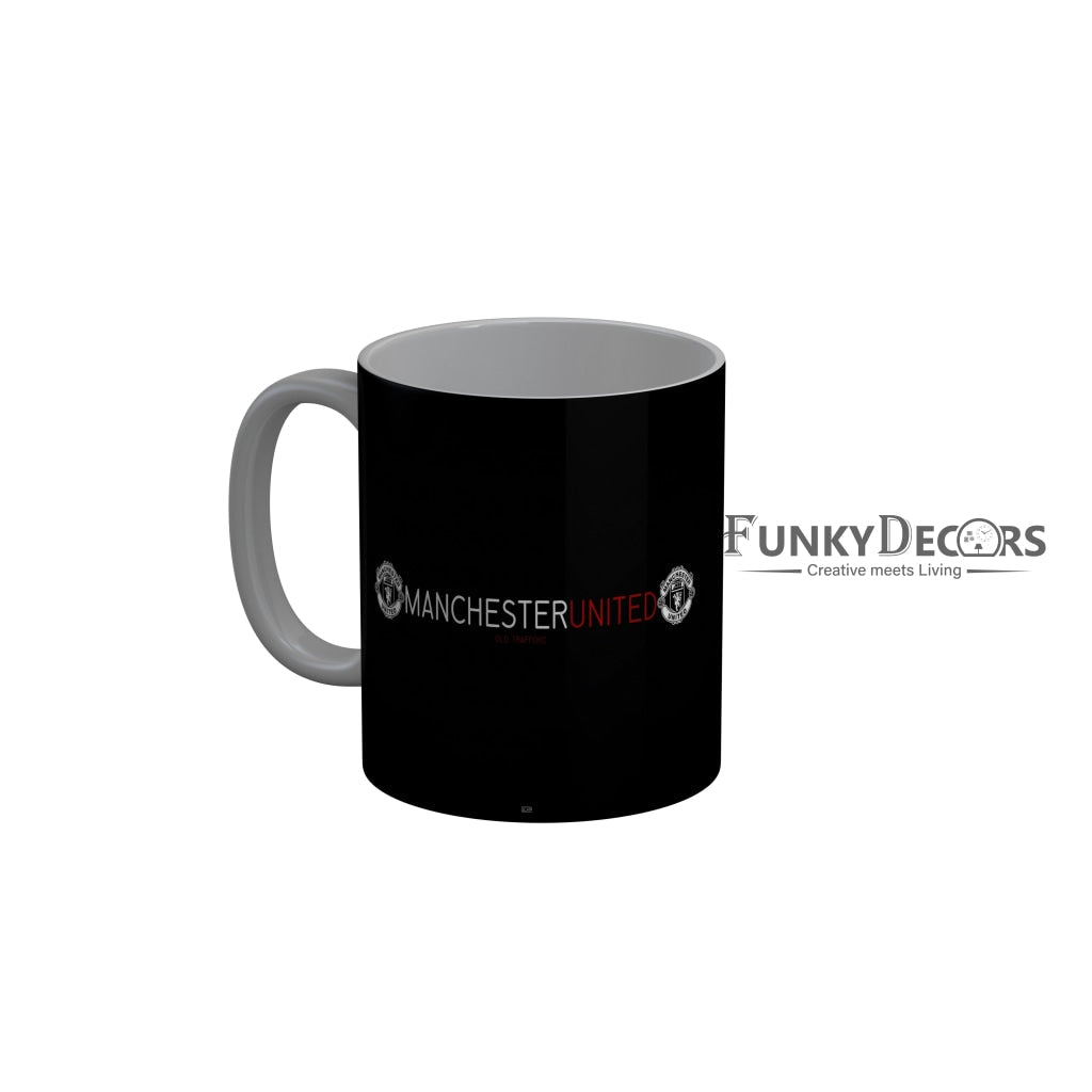 FunkyDecors Manchester United Football Black Ceramic Coffee Mug