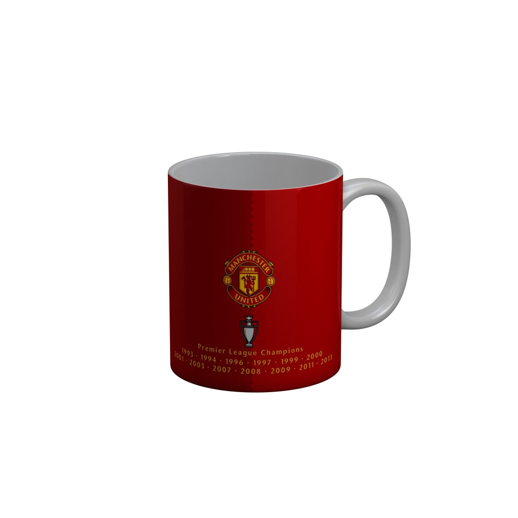 FunkyDecors Manchester United Football Premier League Champions Red White Ceramic Coffee Mug