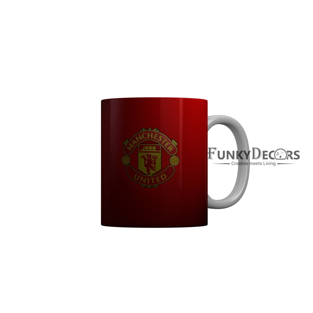 FunkyDecors Manchester United Football Red Ceramic Coffee Mug