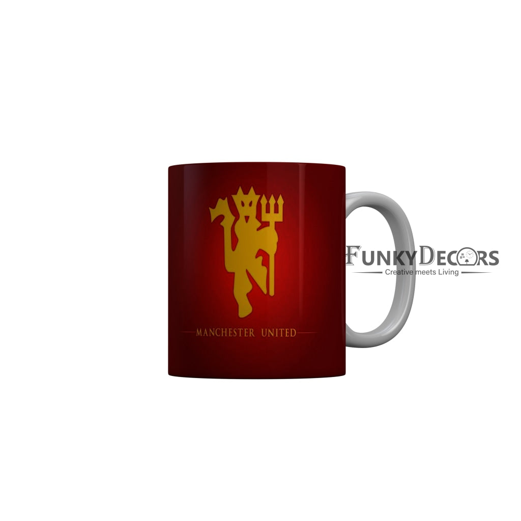 FunkyDecors Manchester United Football Red Ceramic Coffee Mug