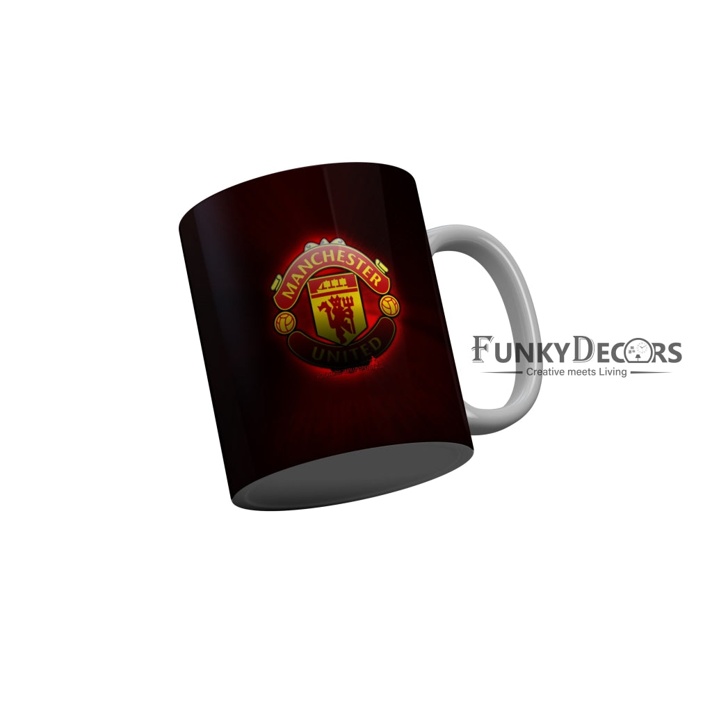 FunkyDecors Manchester United Football Red Ceramic Coffee Mug