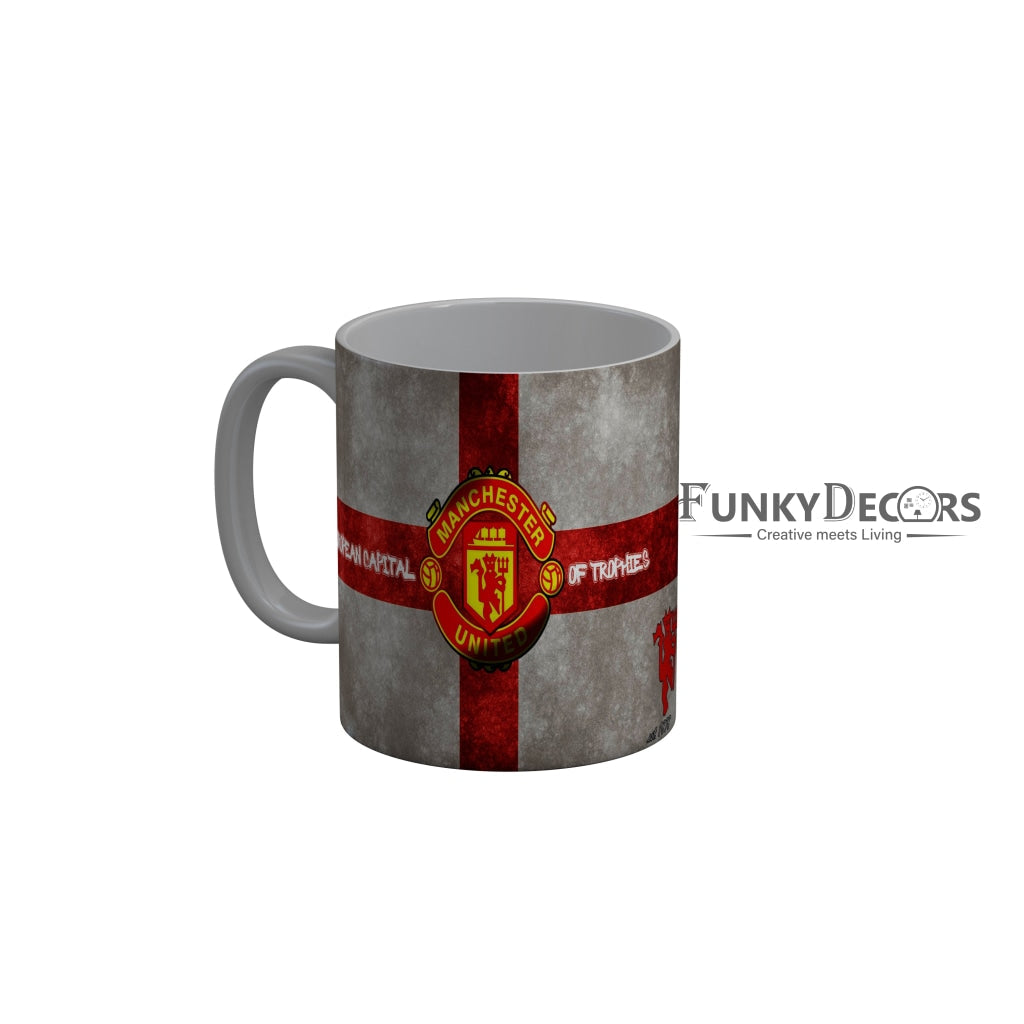 FunkyDecors Manchester United Football White Ceramic Coffee Mug