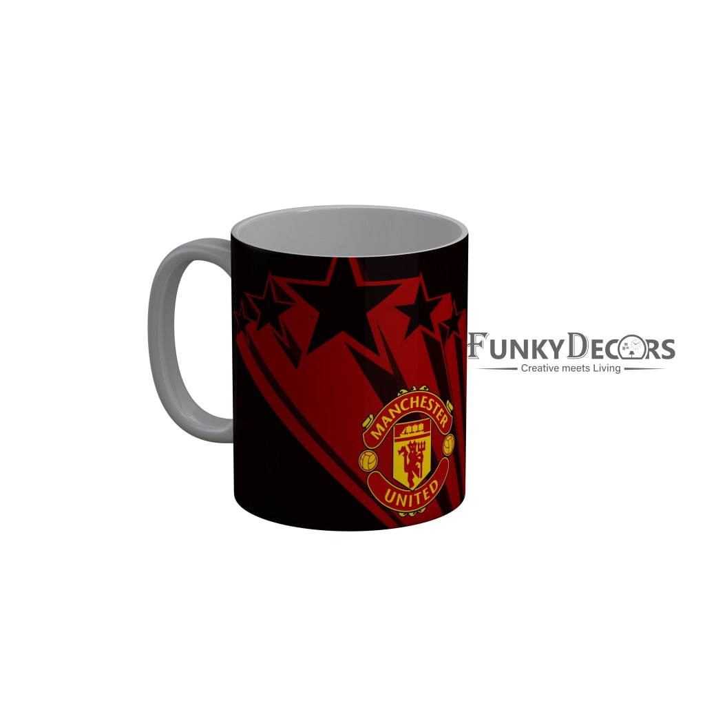 FunkyDecors Manchester United Red Black Football Ceramic Coffee Mug