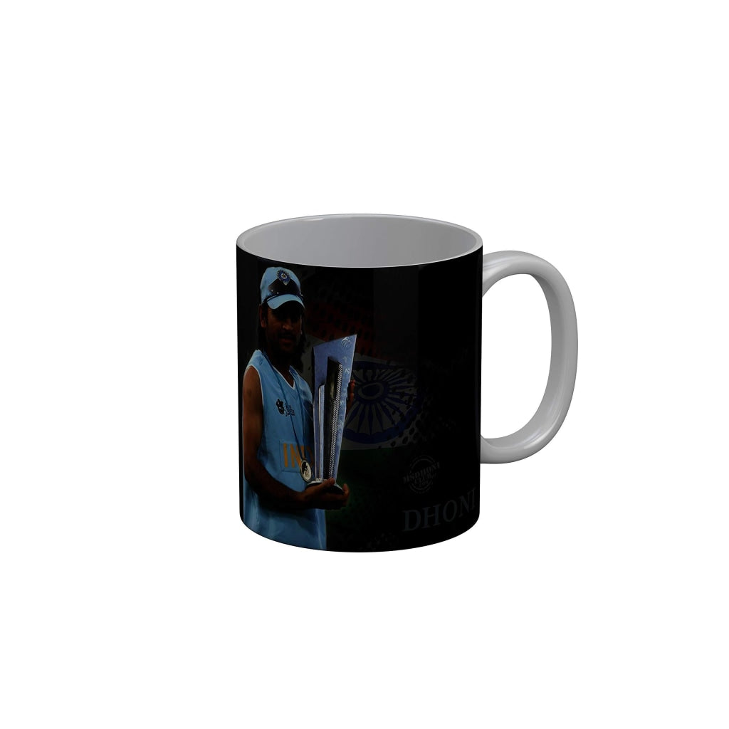 Funkydecors Ms Dhoni Indian Cricket Team Player Ceramic Mug 350 Ml Multicolor Mugs