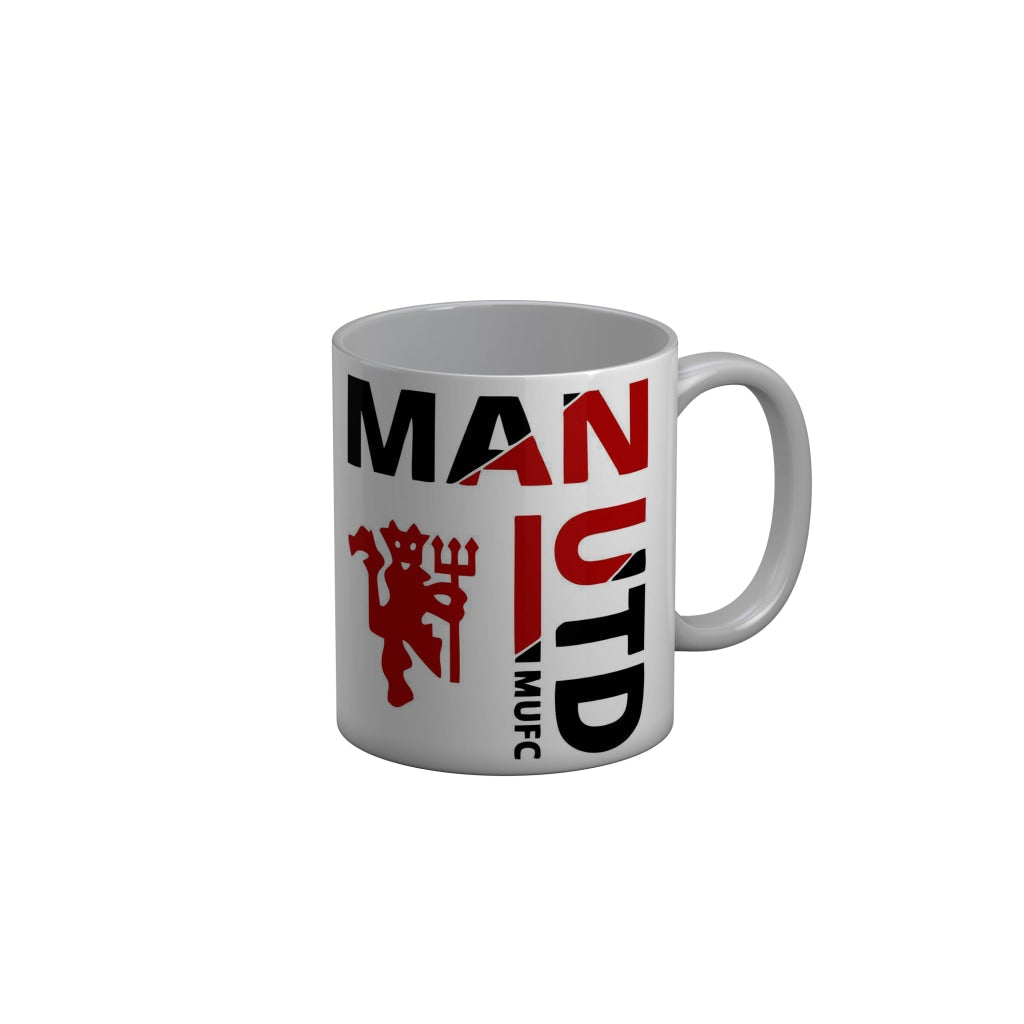 FunkyDecors MUFC Grey Ceramic Coffee Mug, 350 ml