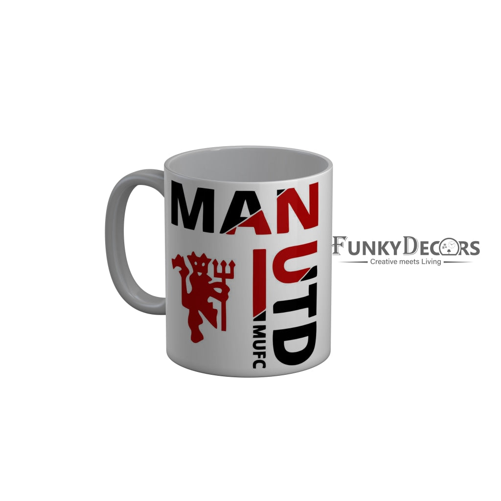 FunkyDecors MUFC Grey Ceramic Coffee Mug, 350 ml