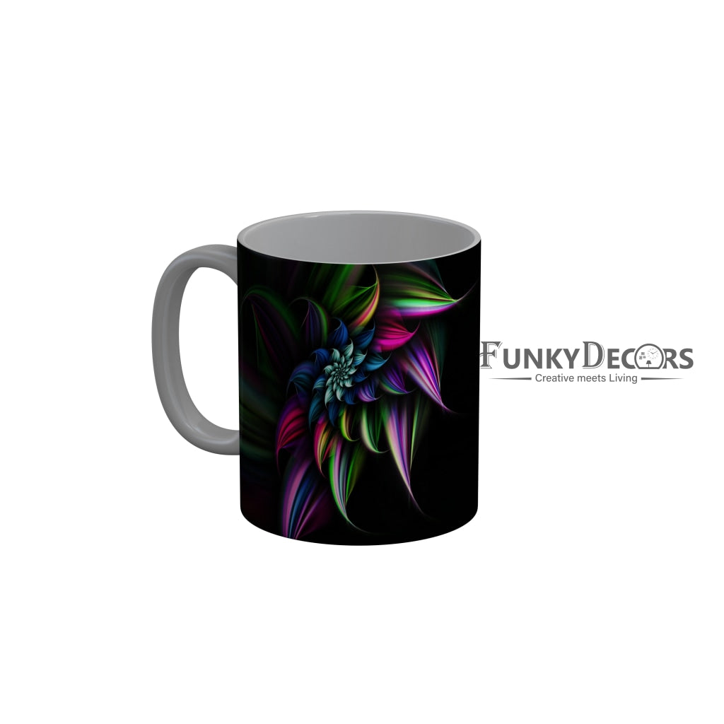 FunkyDecors Multicolor Flower Pattern Ceramic Coffee Mug