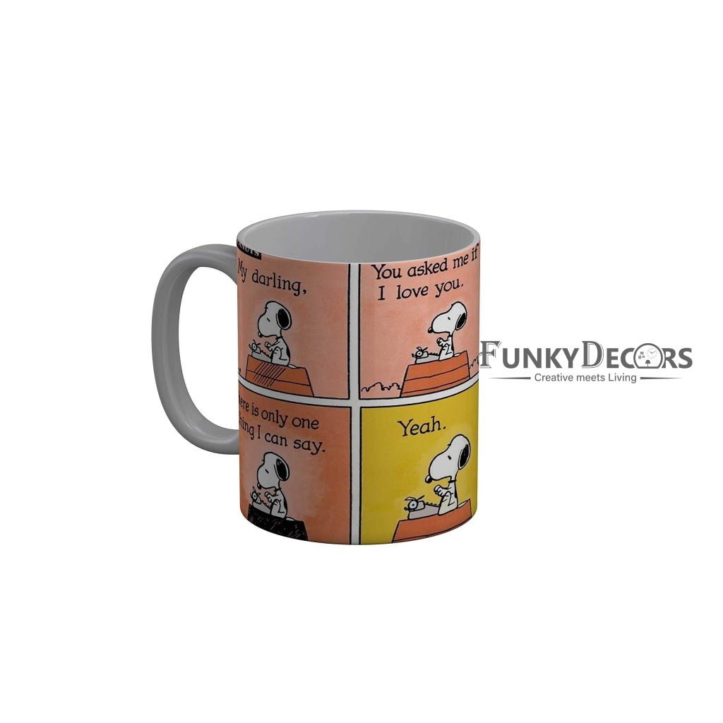 Funkydecors Peanuts Cartoon Ceramic Mug 350 Ml Multicolor Mugs