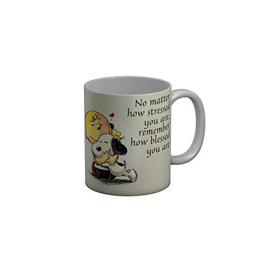 Funkydecors Peanuts Cartoon Ceramic Mug 350 Ml Multicolor Mugs