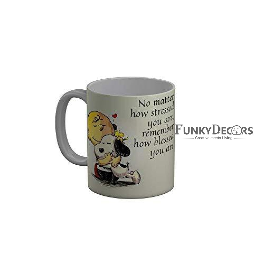 Funkydecors Peanuts Cartoon Ceramic Mug 350 Ml Multicolor Mugs
