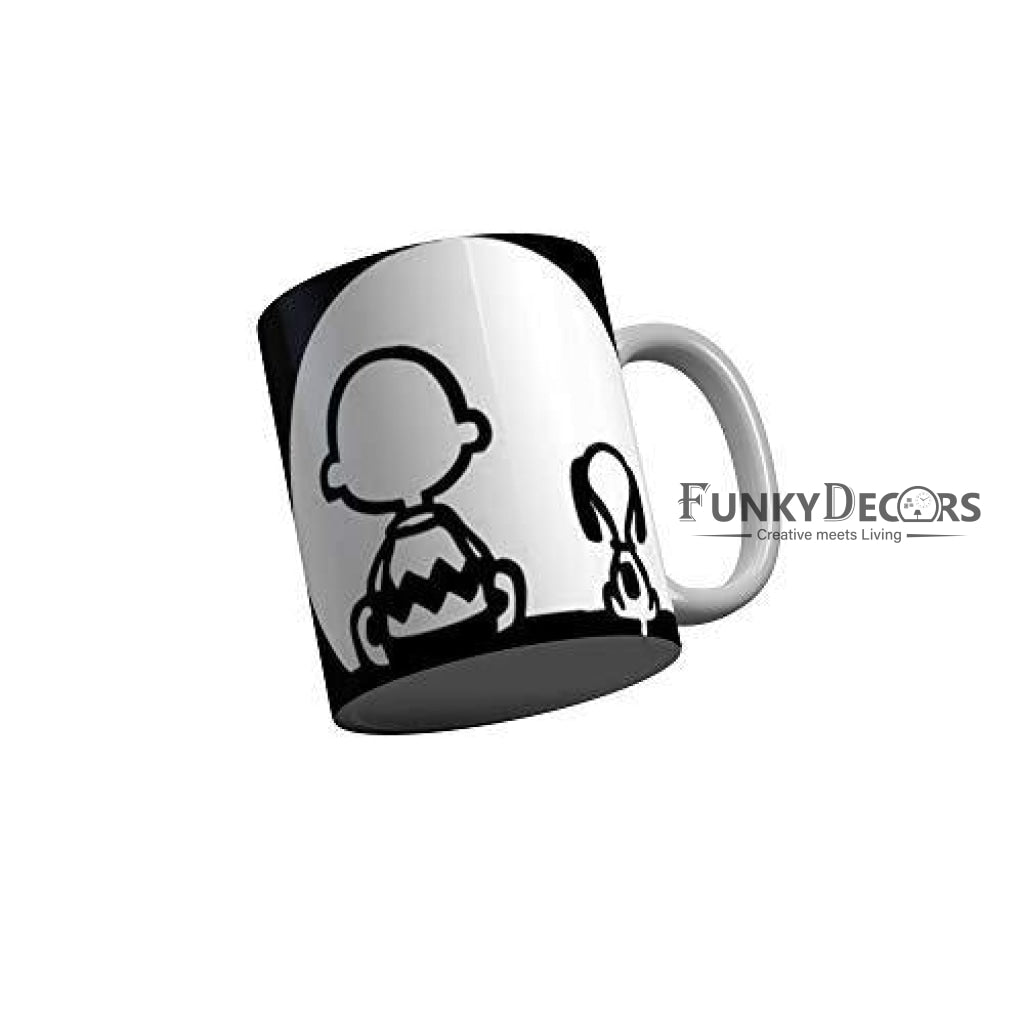 Funkydecors Peanuts Cartoon Ceramic Mug 350 Ml Multicolor Mugs