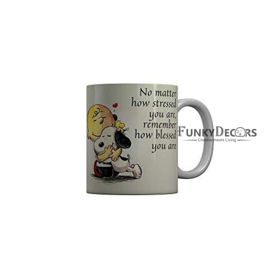 Funkydecors Peanuts Cartoon Ceramic Mug 350 Ml Multicolor Mugs