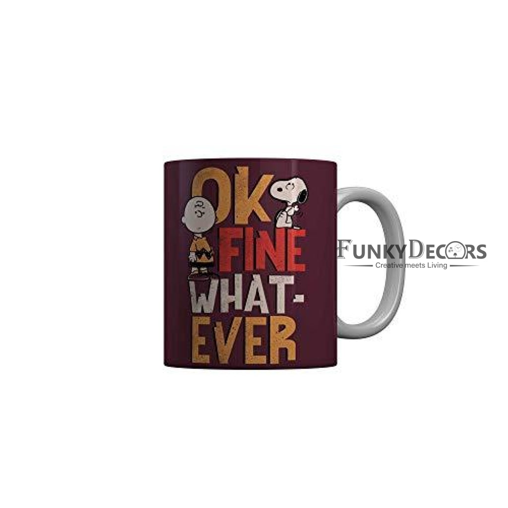 Funkydecors Peanuts Cartoon Ceramic Mug 350 Ml Multicolor Mugs
