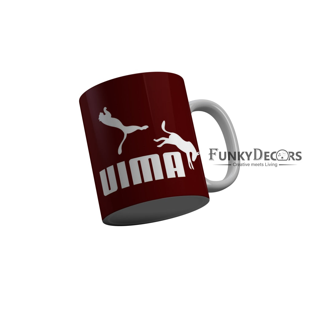 FunkyDecors Puma Red Quotes Ceramic Coffee Mug, 350 ml