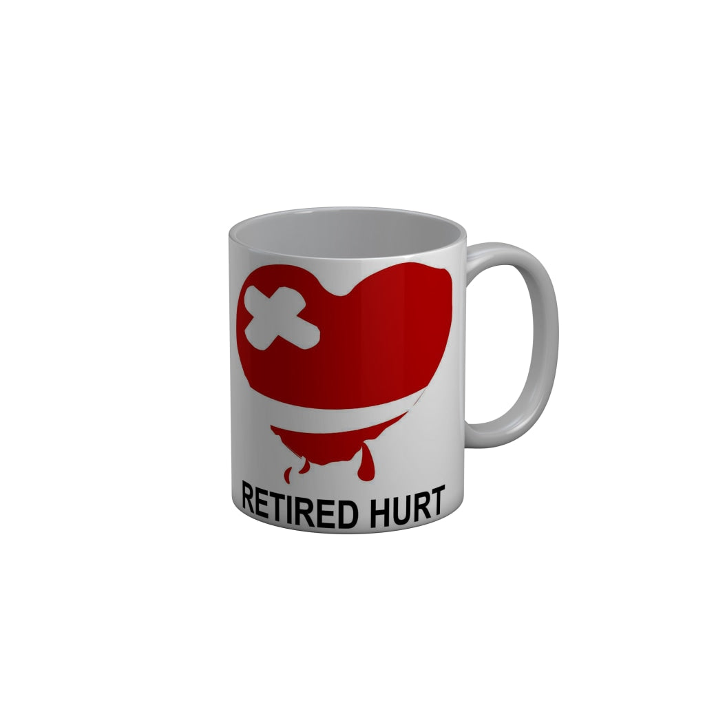 FunkyDecors Retired Hurt White Funny Quotes Ceramic Coffee Mug, 350 ml