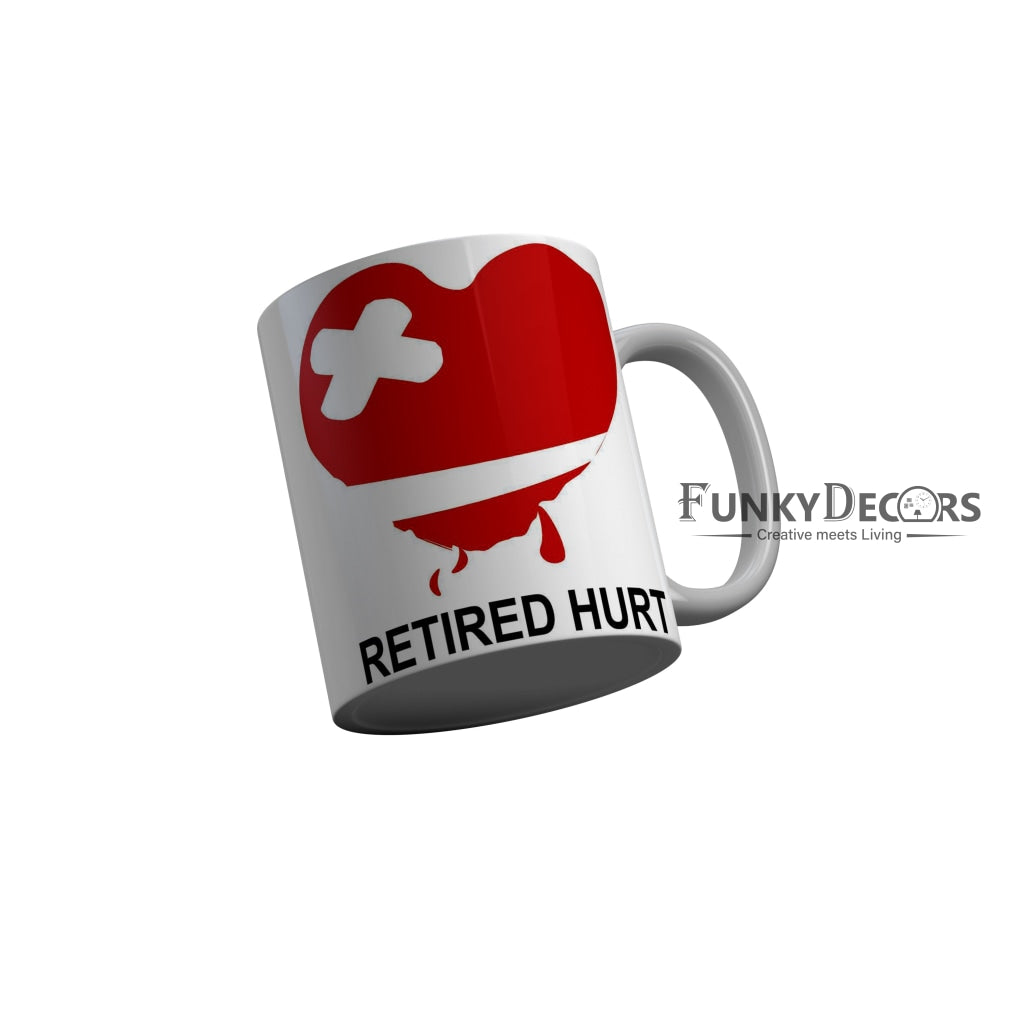 FunkyDecors Retired Hurt White Funny Quotes Ceramic Coffee Mug, 350 ml