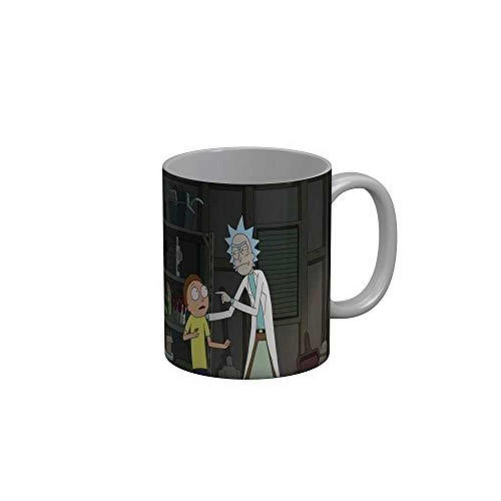 Funkydecors Rick And Morty Cartoon Ceramic Mug 350 Ml Multicolor Mugs