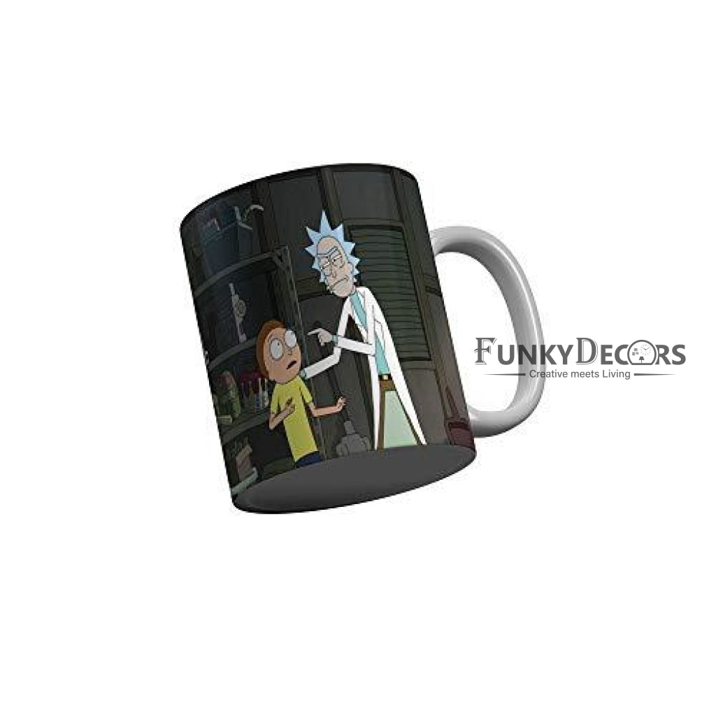 Funkydecors Rick And Morty Cartoon Ceramic Mug 350 Ml Multicolor Mugs