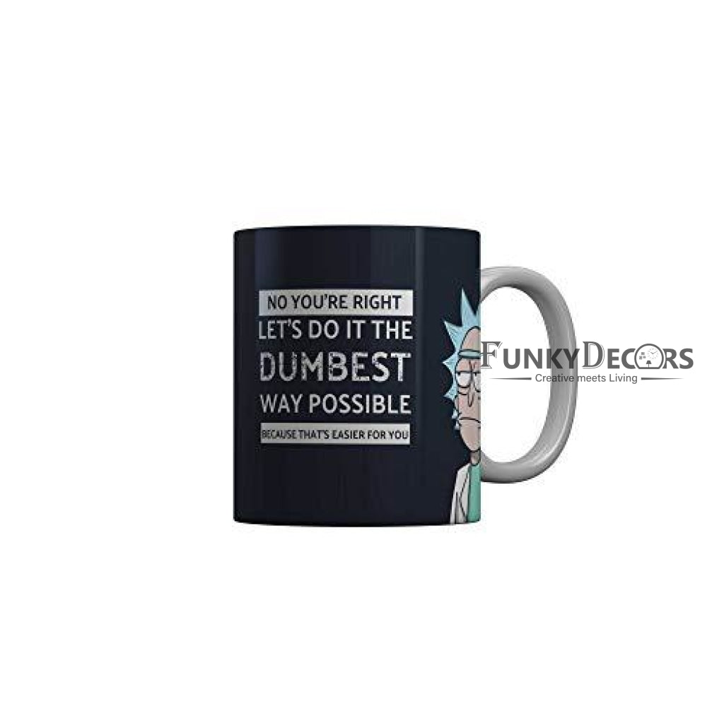 Funkydecors Rick And Morty Cartoon Ceramic Mug 350 Ml Multicolor Mugs
