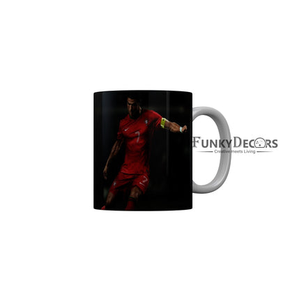 FunkyDecors Ronaldo Football Ceramic Coffee Mug