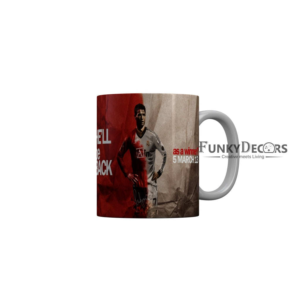 FunkyDecors Ronaldo Football Ceramic Coffee Mug