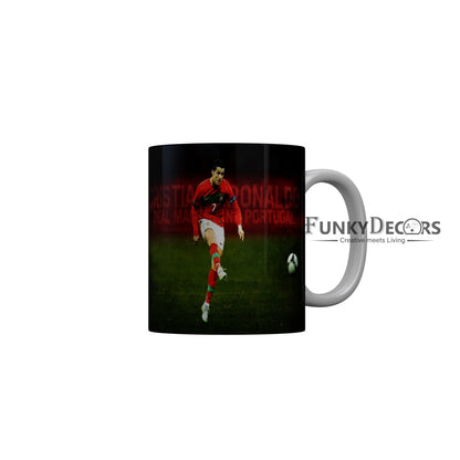 FunkyDecors Ronaldo Football Ceramic Coffee Mug