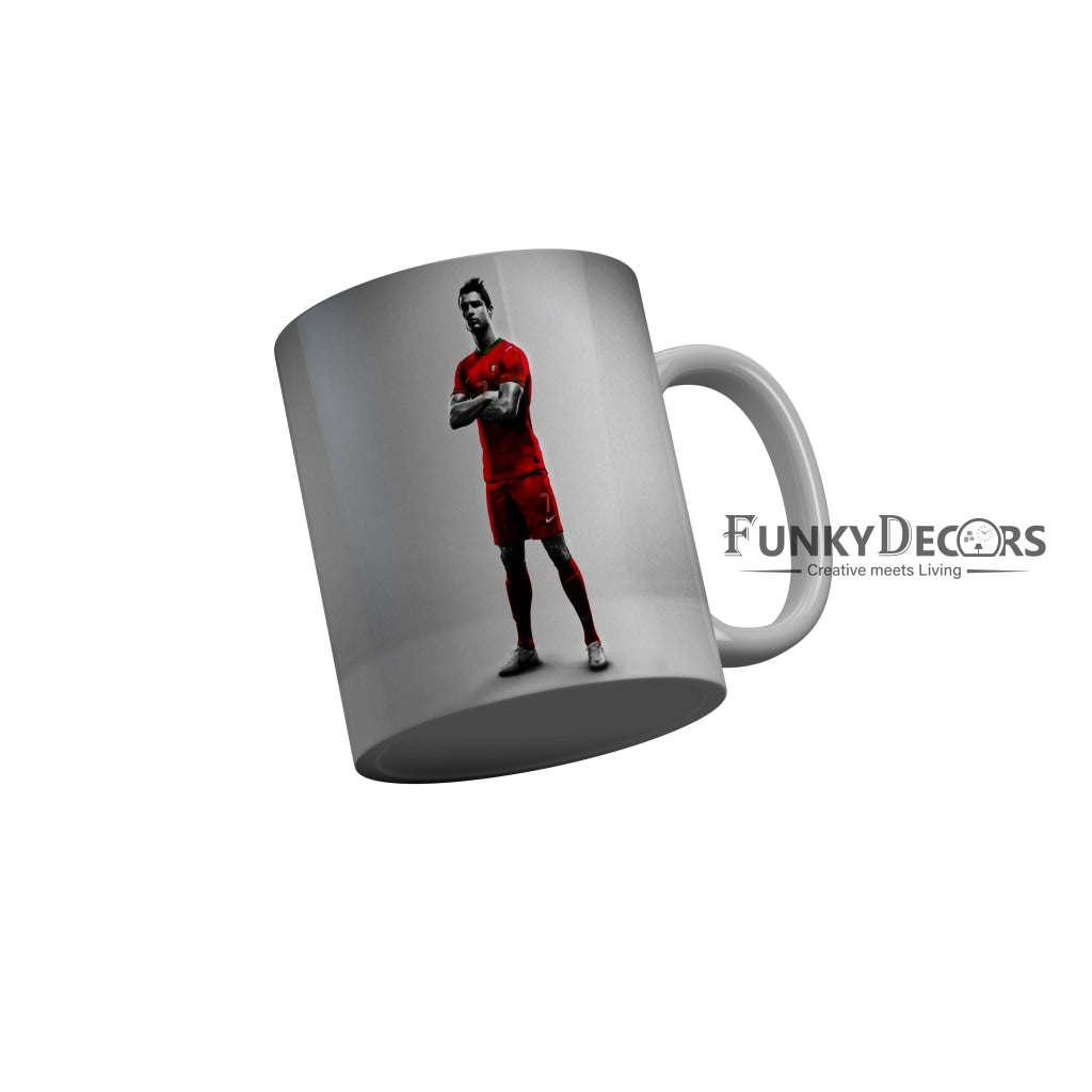 FunkyDecors Ronaldo Football Ceramic Coffee Mug
