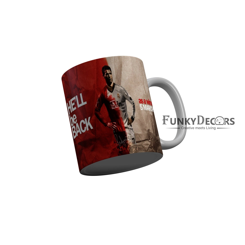 FunkyDecors Ronaldo Football Ceramic Coffee Mug