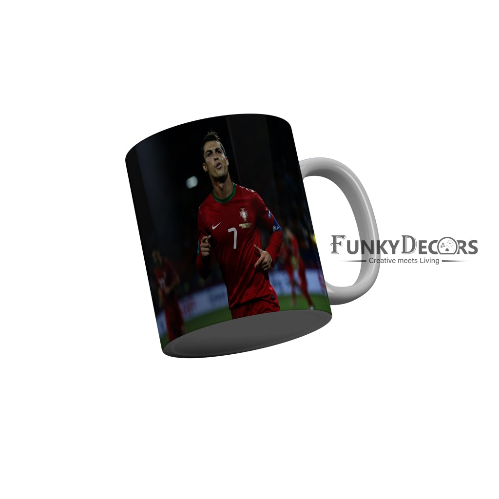 FunkyDecors Ronaldo Football Ceramic Coffee Mug