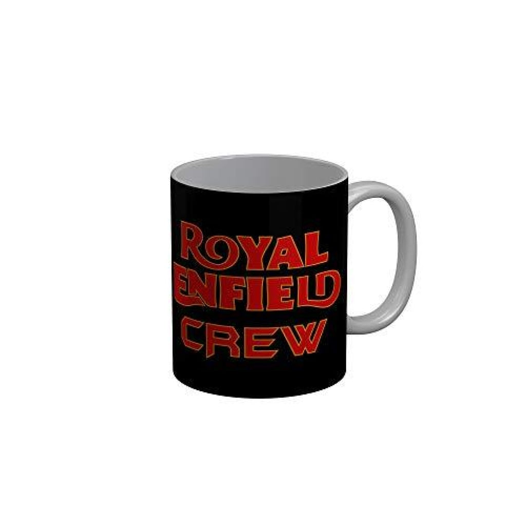 Funkydecors Royal Enfield Crew Black Quotes Ceramic Coffee Mug 350 Ml Mugs