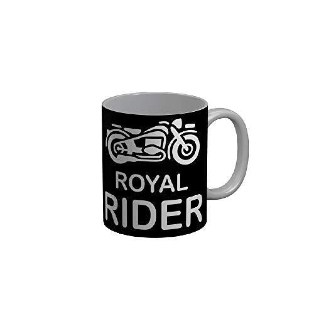 Funkydecors Royal Rider Black Quotes Ceramic Coffee Mug 350 Ml Mugs