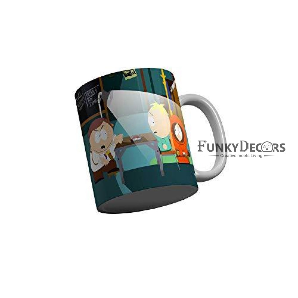 Funkydecors South Park Cartoon Ceramic Mug 350 Ml Multicolor Mugs