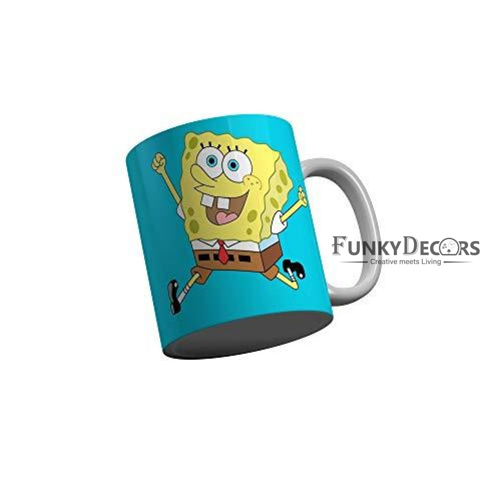 Funkydecors Sponge Bob Cartoon Ceramic Mug 350 Ml Multicolor Mugs