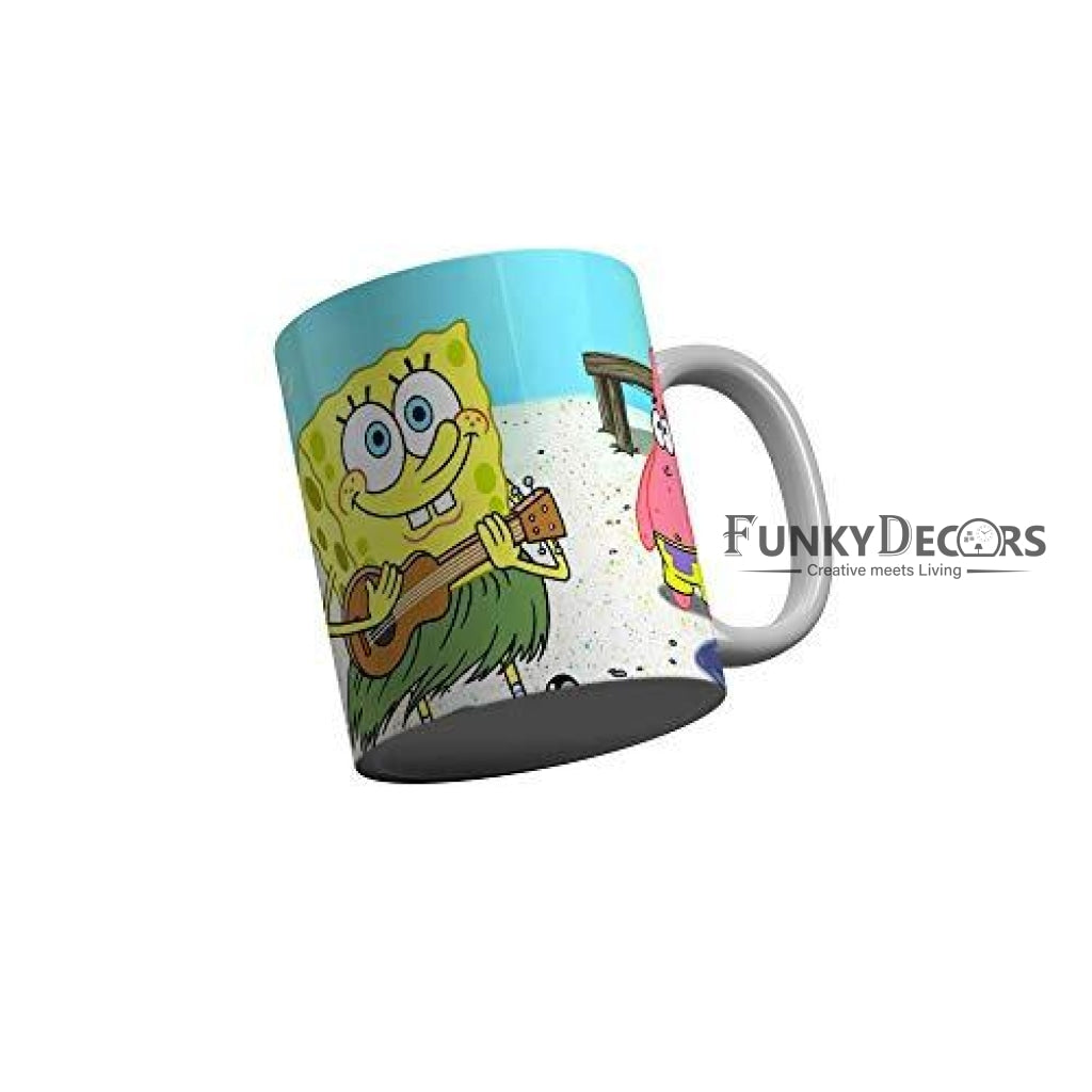 Funkydecors Sponge Bob Cartoon Ceramic Mug 350 Ml Multicolor Mugs