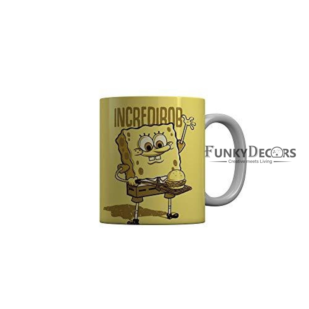 Funkydecors Sponge Bob Cartoon Ceramic Mug 350 Ml Multicolor Mugs