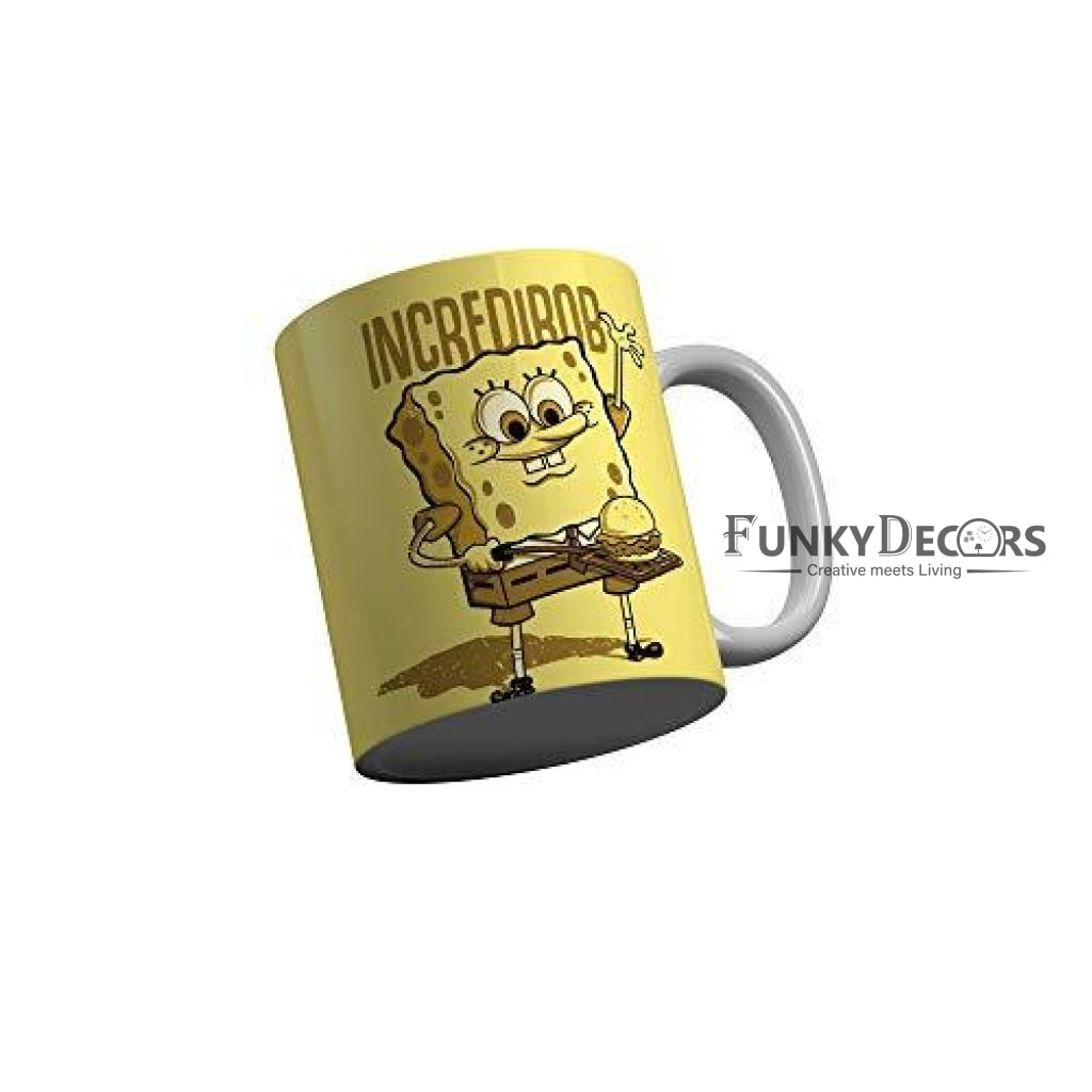 Funkydecors Sponge Bob Cartoon Ceramic Mug 350 Ml Multicolor Mugs