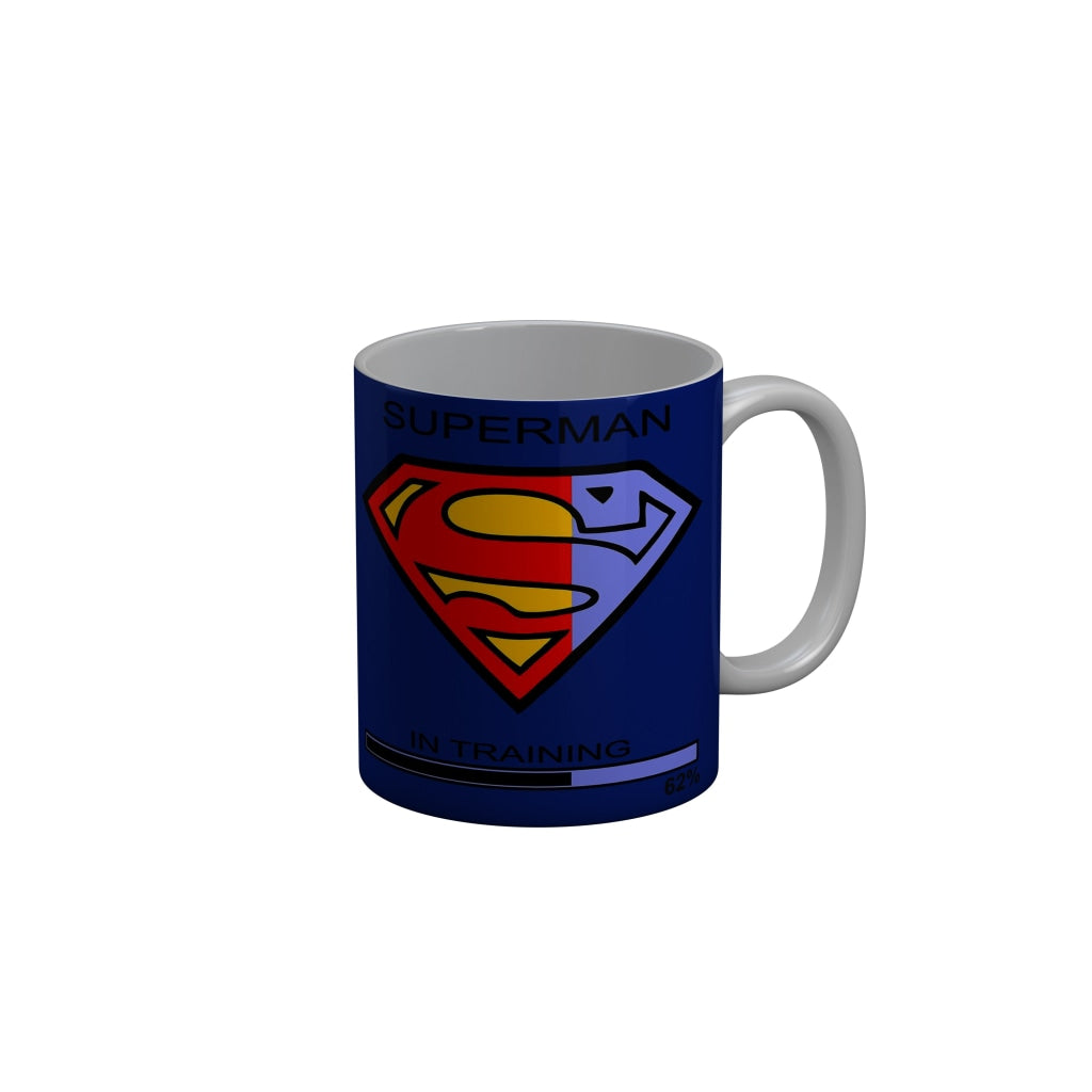 FunkyDecors Superman Blue Quotes Ceramic Coffee Mug, 350 ml
